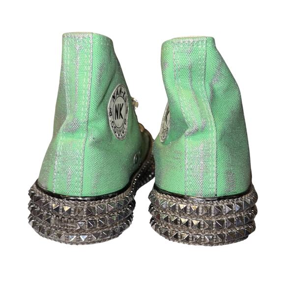 Free People Nan-Ku Couture Cruise Studded High Top Sneaker 38/ 7.5 Spring Mint - Picture 7 of 14